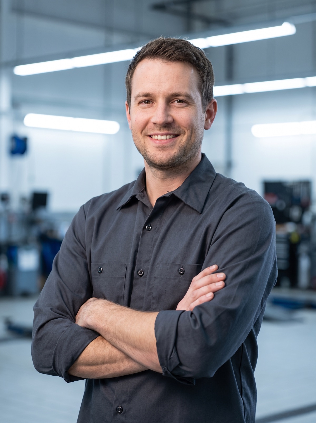 Portrait of a CoolFlow lead technician in the shop