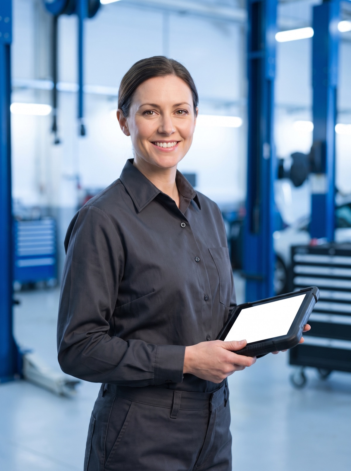 Portrait of a CoolFlow service technician holding a diagnostic tool